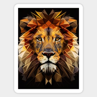 Triangle Lion - Abstract polygon animal face staring Magnet